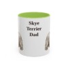 11oz-skye-terrier-mug-dad-light-green 11oz Skye Terrier Dog Dad Mug, Light Green, front view