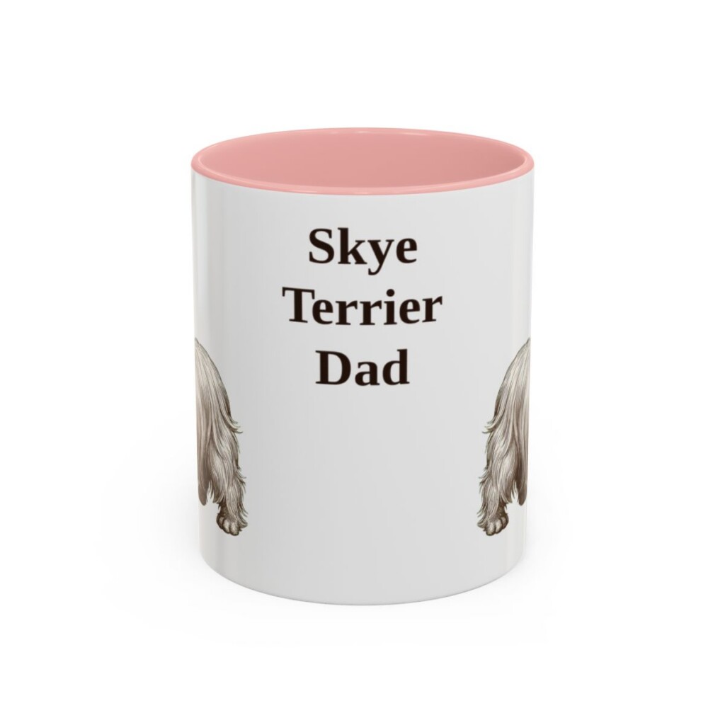 11oz-skye-terrier-mug-dad-pink 11oz Skye Terrier Dog Dad Mug, Pink, front view