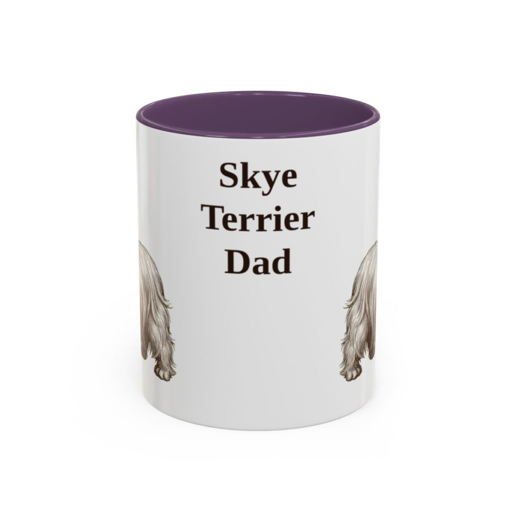 11oz-skye-terrier-mug-dad-purple 11oz Skye Terrier Dog Dad Mug, Purple, front view