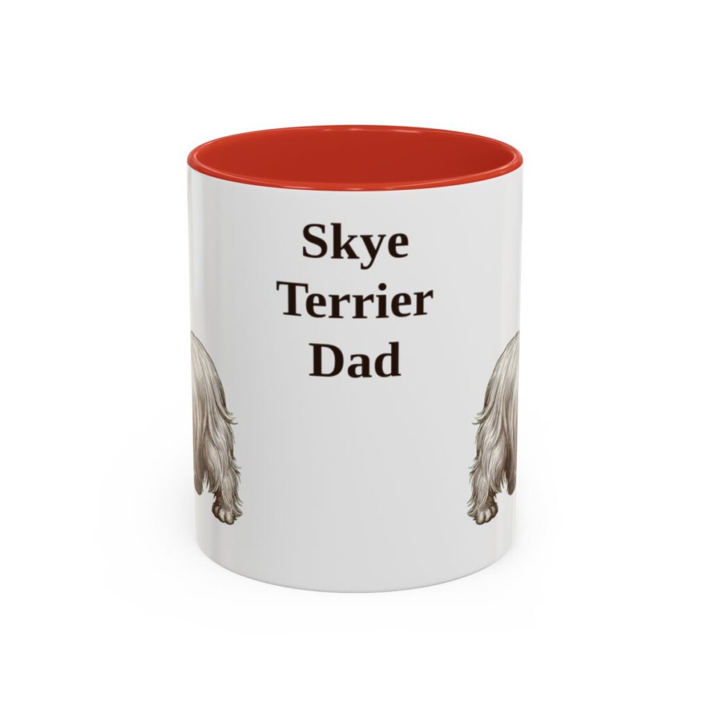 11oz-skye-terrier-mug-dad-red 11oz Skye Terrier Dog Dad Mug, Red, front view