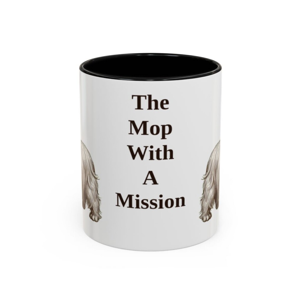 11oz Funny Skye Terrier Mug, Black, front view