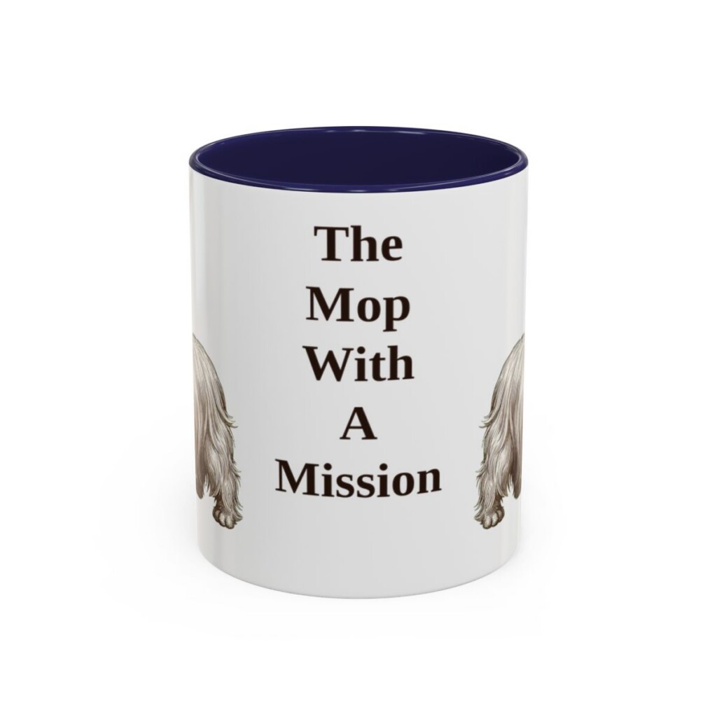 11oz Funny Skye Terrier Mug, Navy, front view