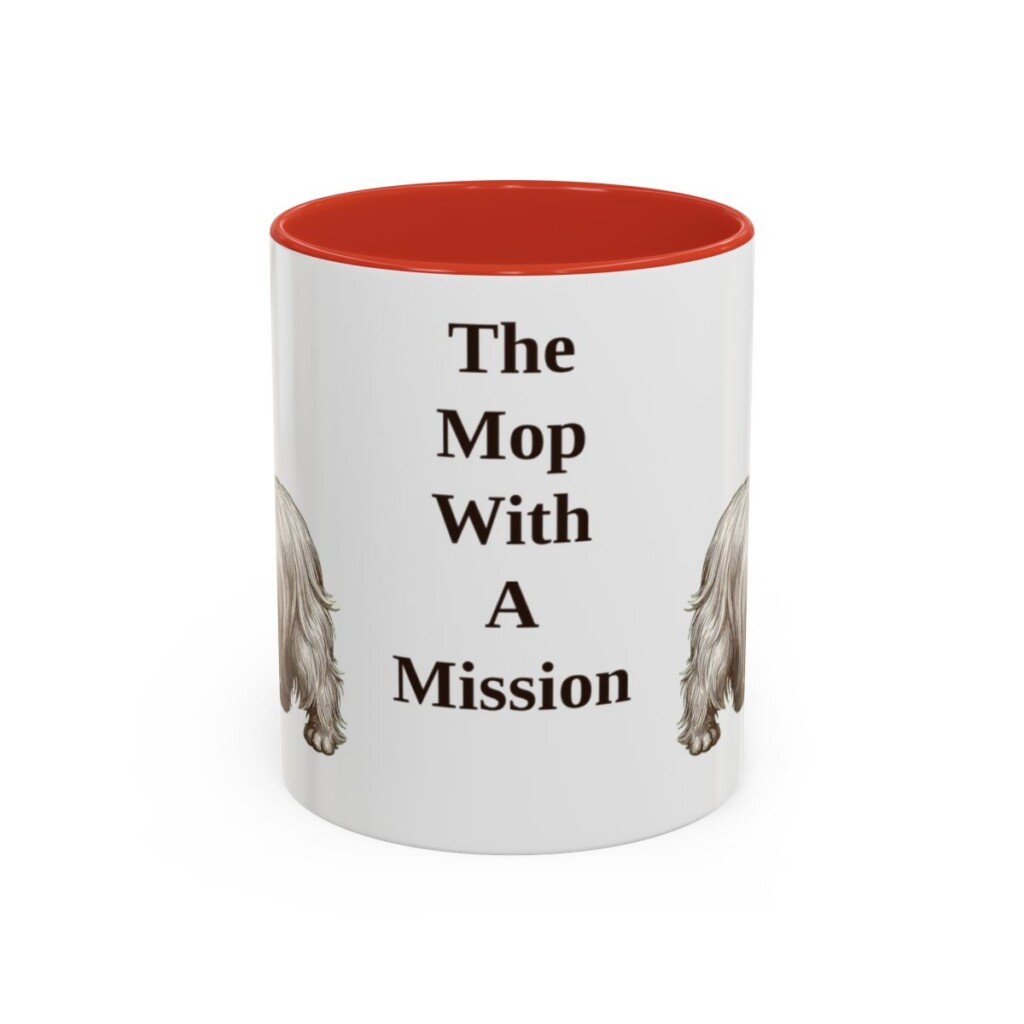 11oz Funny Skye Terrier Mug, Red, front view