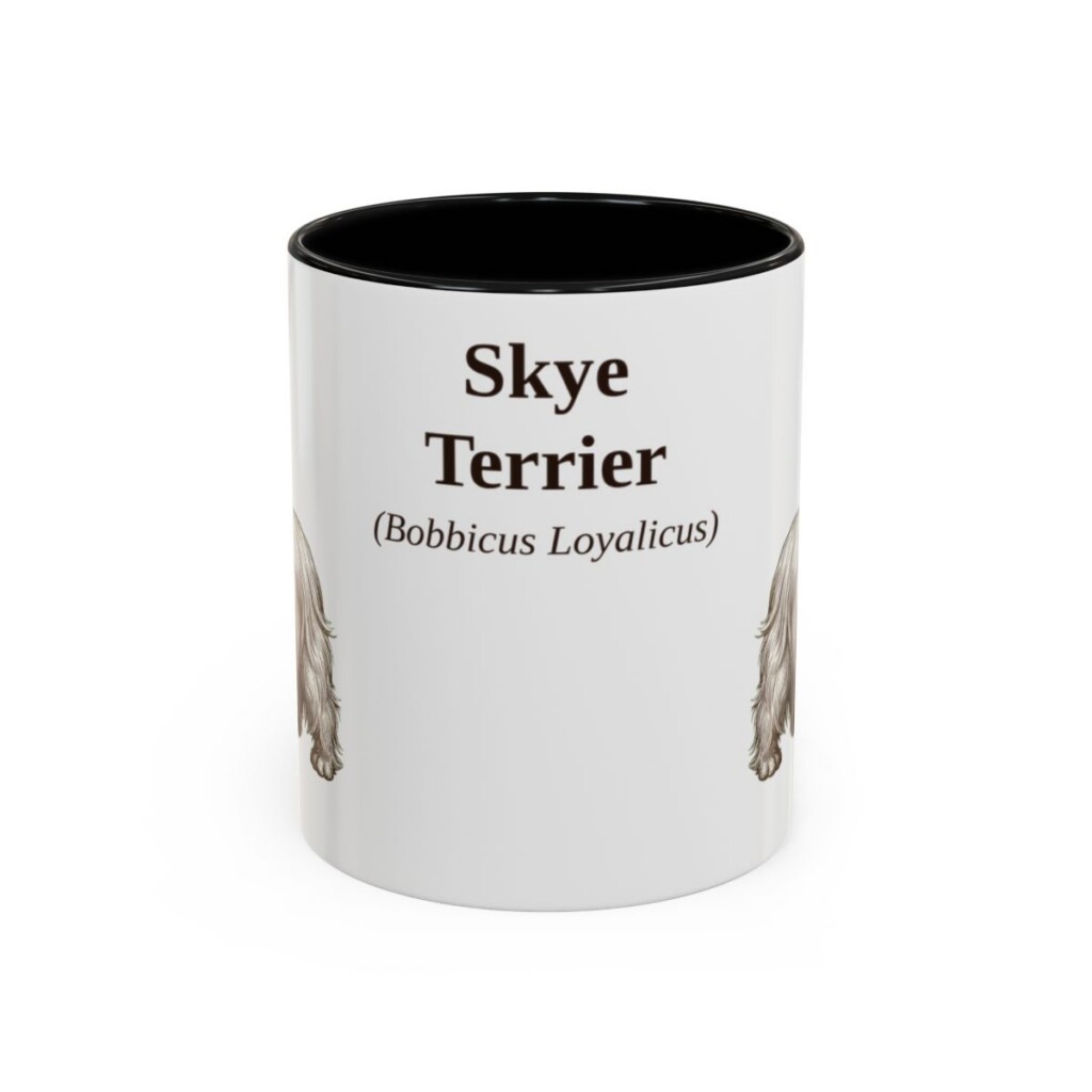 11oz Skye Terrier Latin Mug, Black, front view