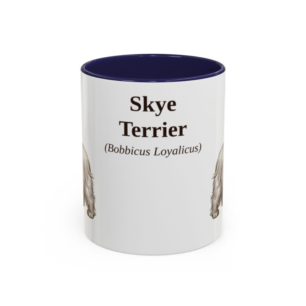 11oz Skye Terrier Latin Mug, Navy, front view