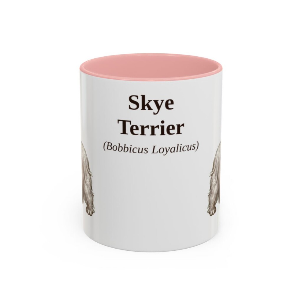11oz Skye Terrier Latin Mug, Pink, front view