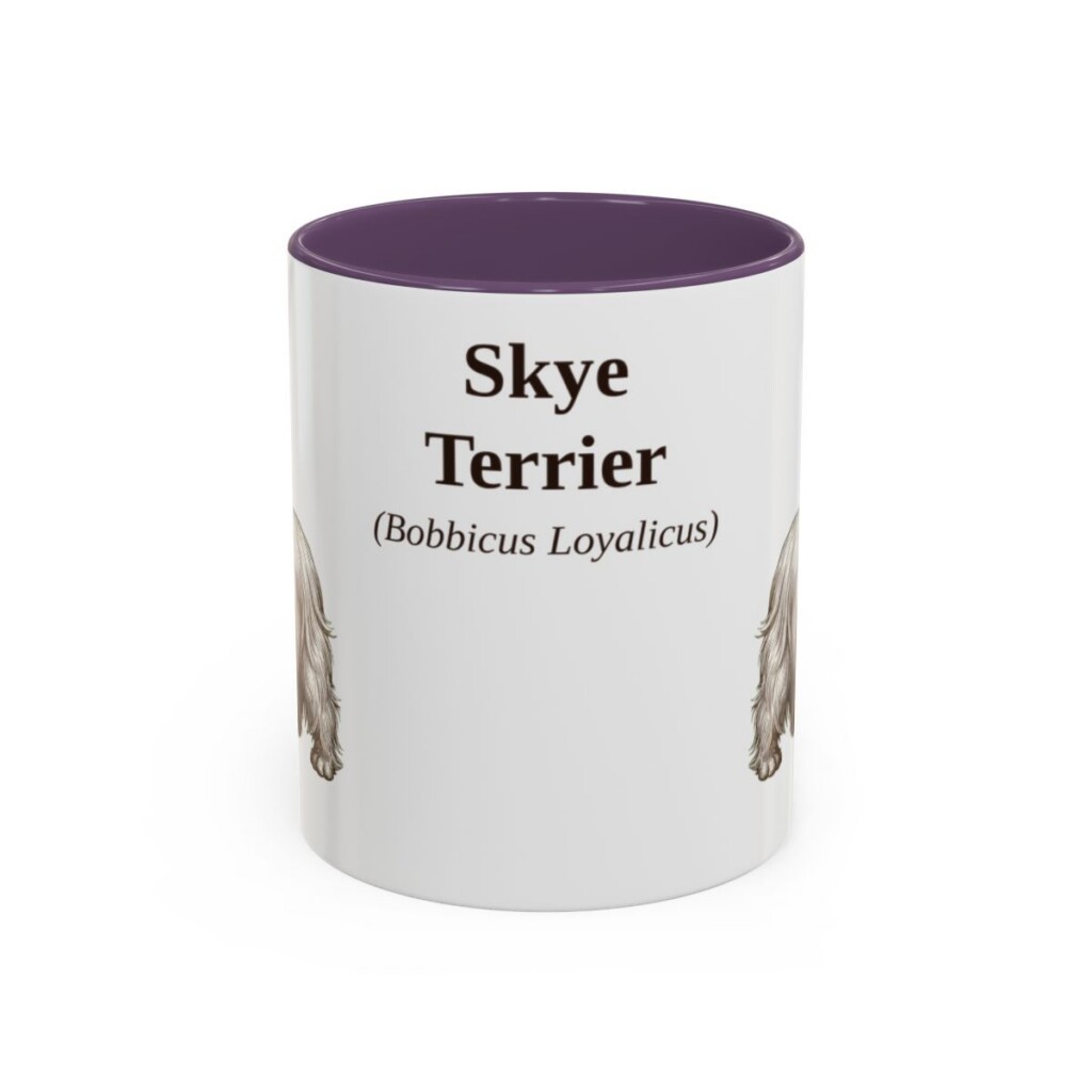 11oz Skye Terrier Latin Mug, Purple, front view
