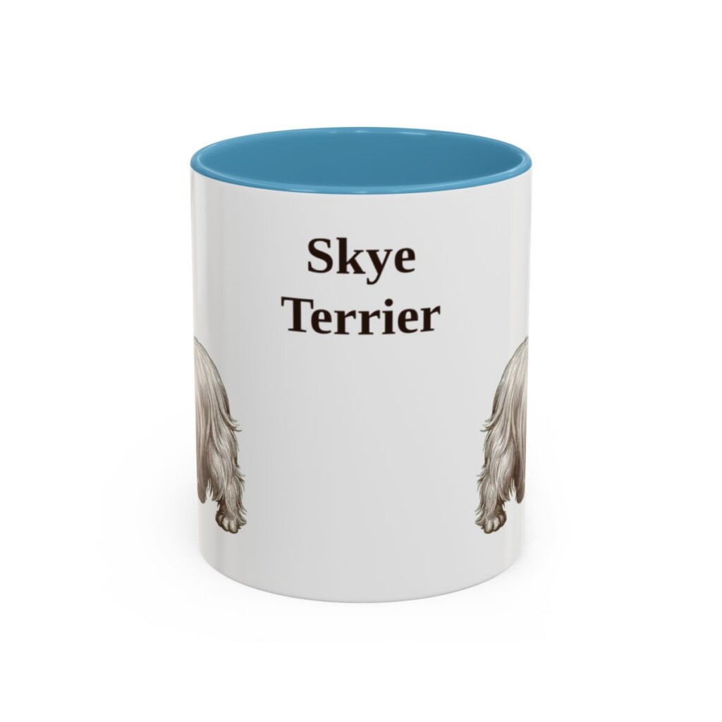 11oz-skye-terrier-mug-light-blue 11oz Skye Terrier Mug, Light Blue, front view