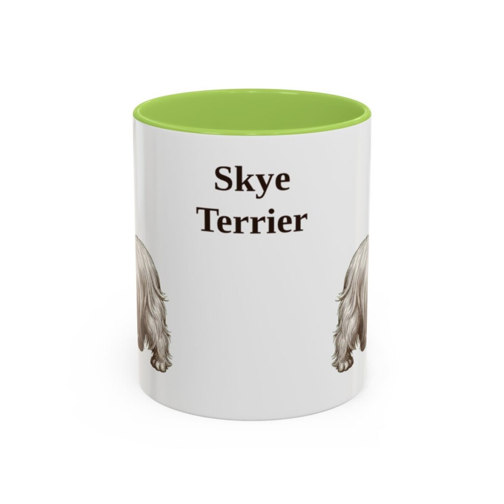 11oz-skye-terrier-mug-light-green 11oz Skye Terrier Mug, Light Green, front view