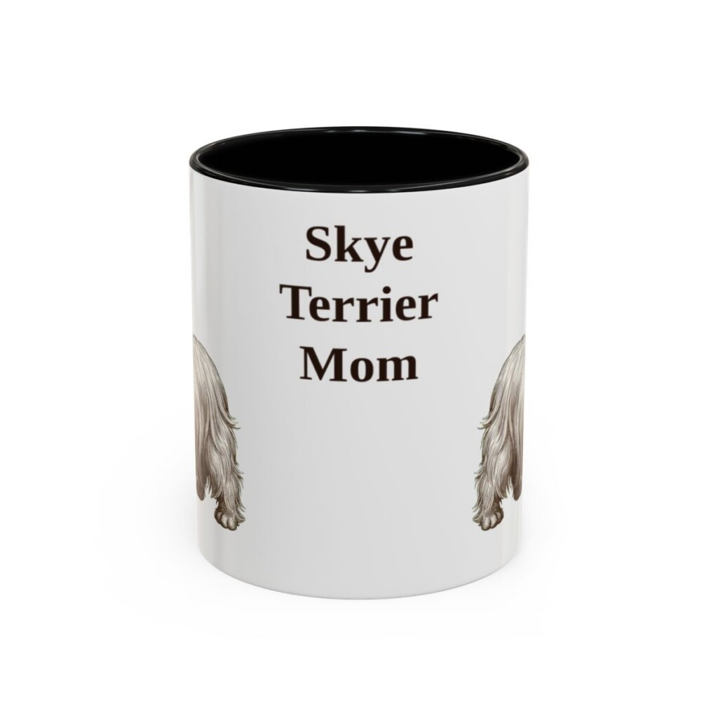11oz Skye Terrier Dog Mom Mug, Black, front view