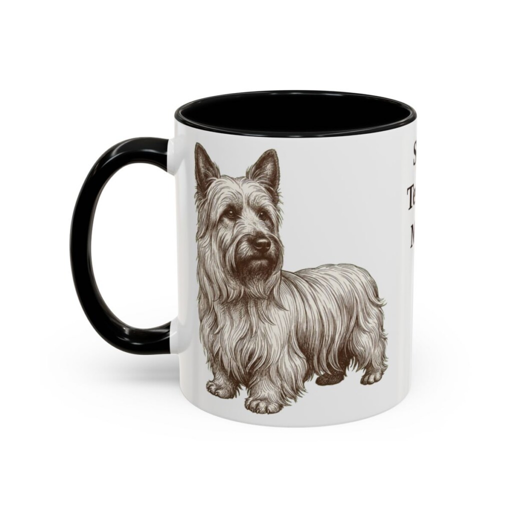 11oz Skye Terrier Dog Mom Mug, Black, left side view