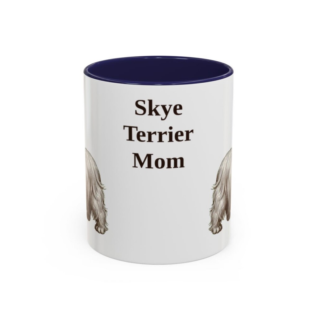 11oz Skye Terrier Dog Mom Mug, Navy, front view