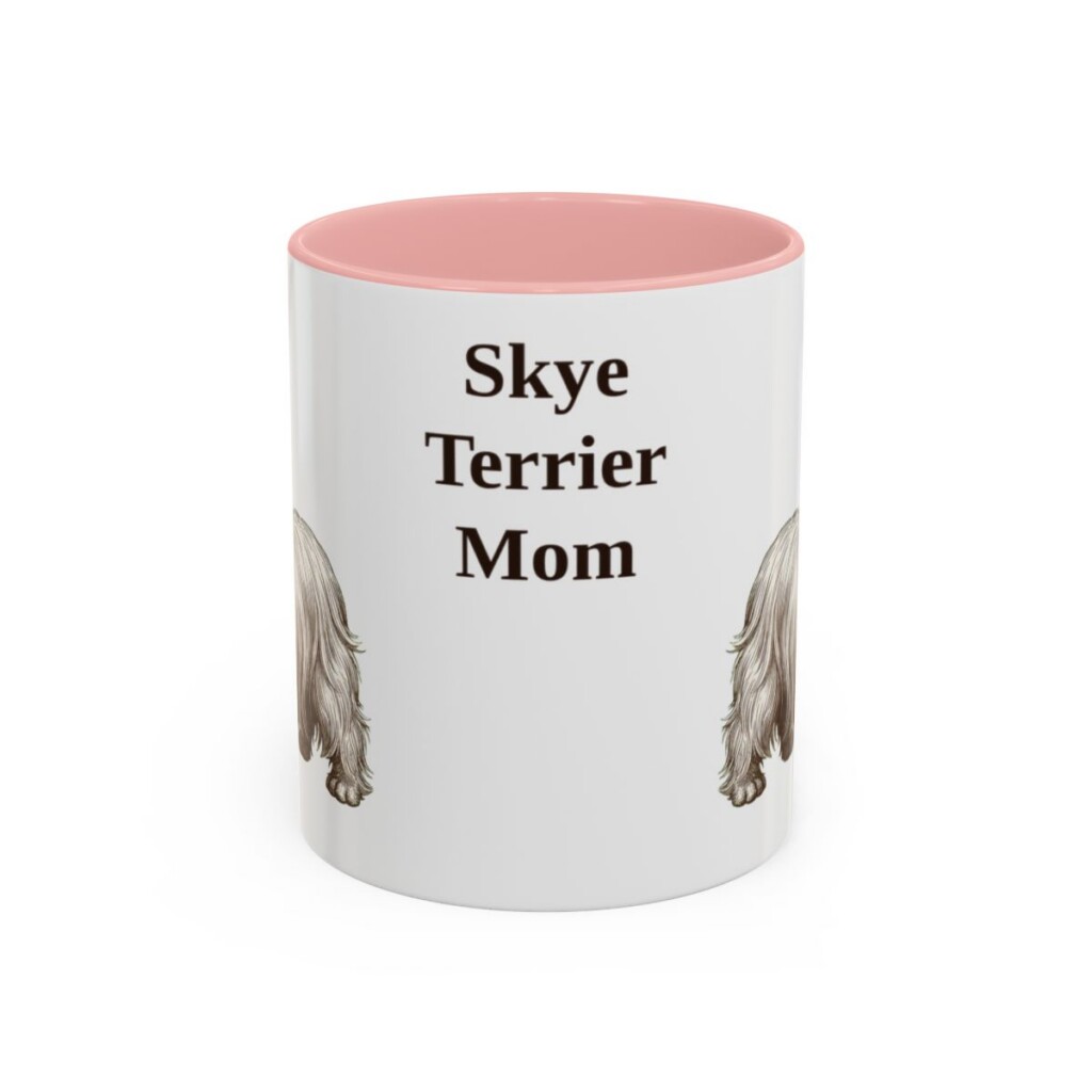 11oz Skye Terrier Dog Mom Mug, Pink, front view