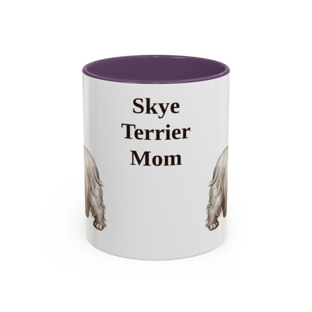 11oz Skye Terrier Dog Mom Mug, Purple, front view