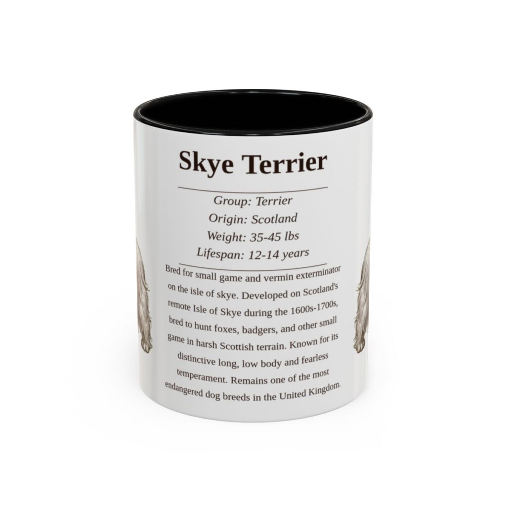 11oz Skye Terrier Mug, Black, front view