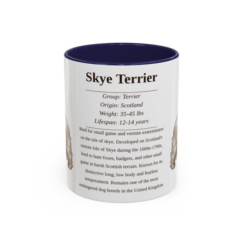 11oz Skye Terrier Mug, Navy, front view