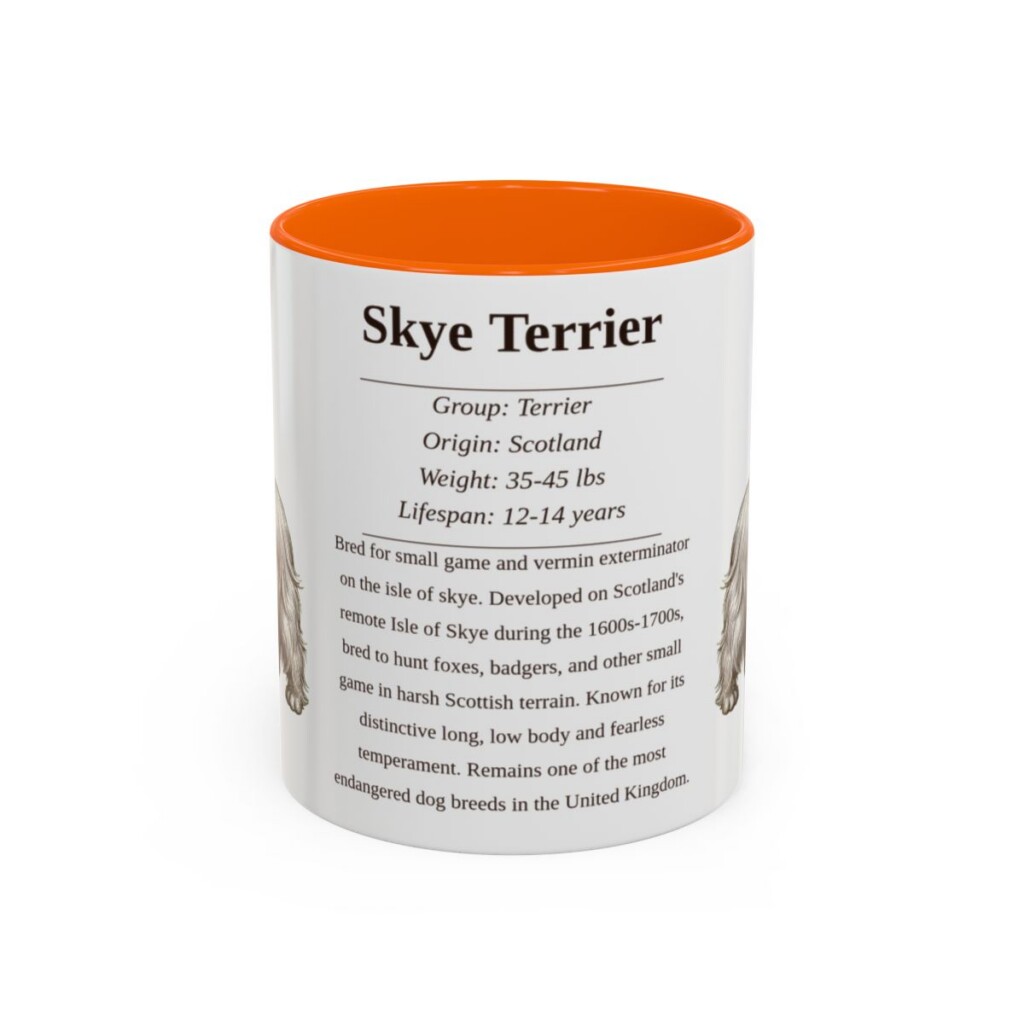 11oz Skye Terrier Mug, Orange, front view