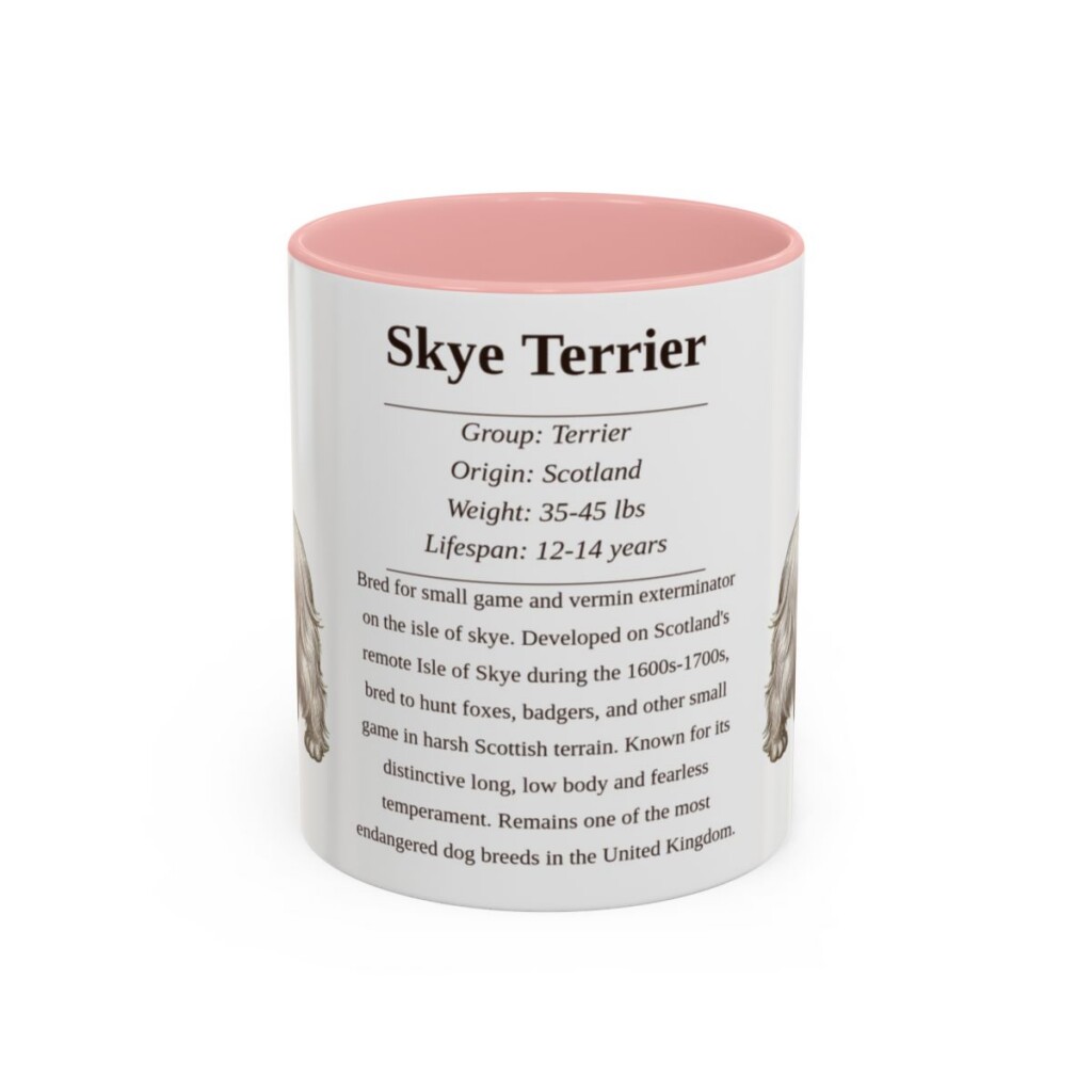 11oz Skye Terrier Mug, Pink, front view
