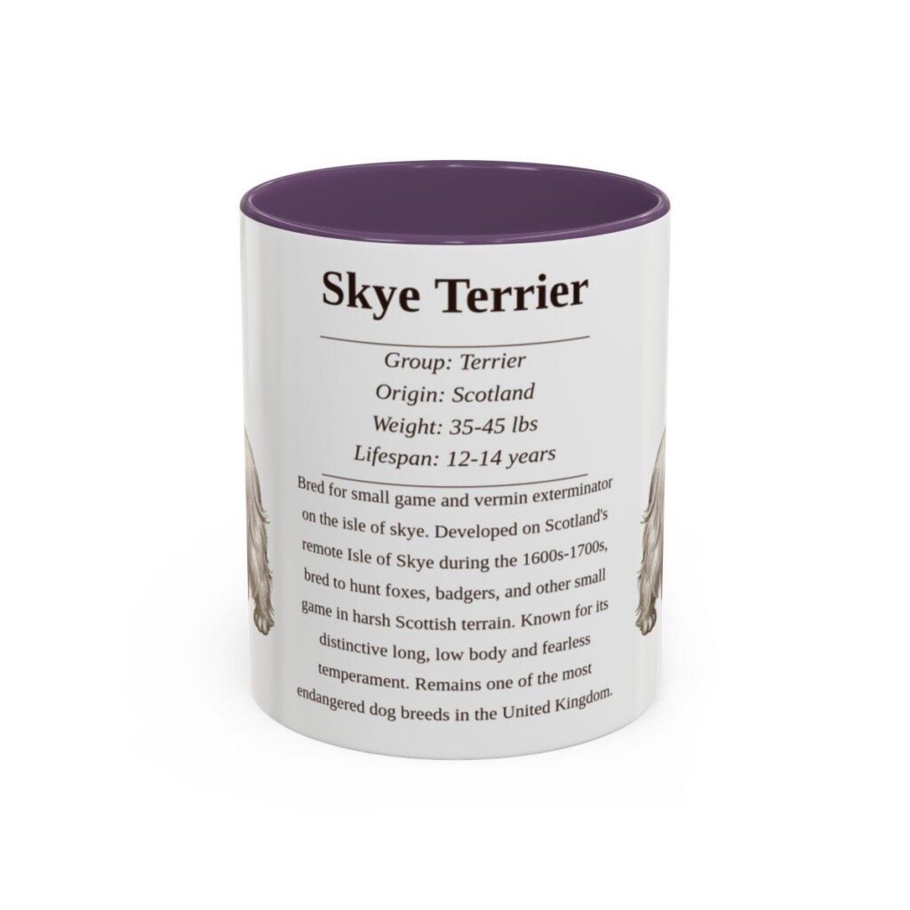 11oz Skye Terrier Mug, Purple, front view