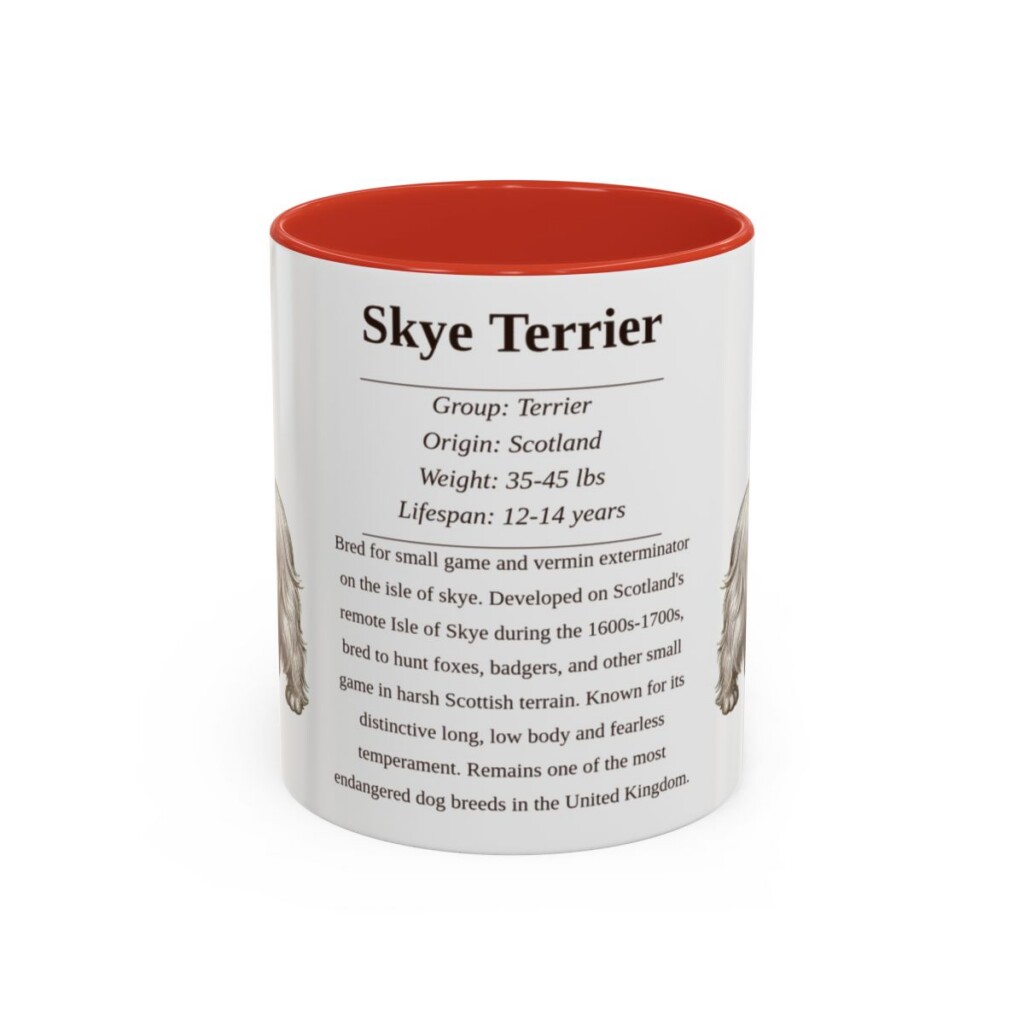 11oz Skye Terrier Mug, Red, front view