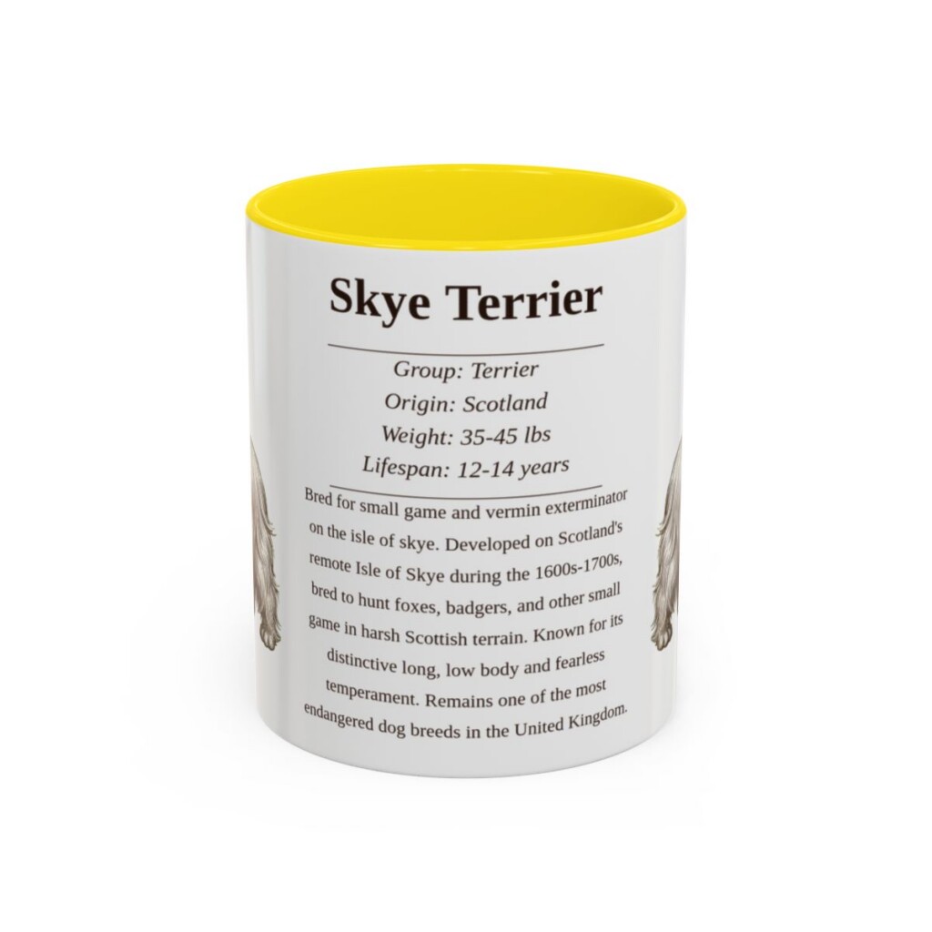 11oz Skye Terrier Mug, Yellow, front view
