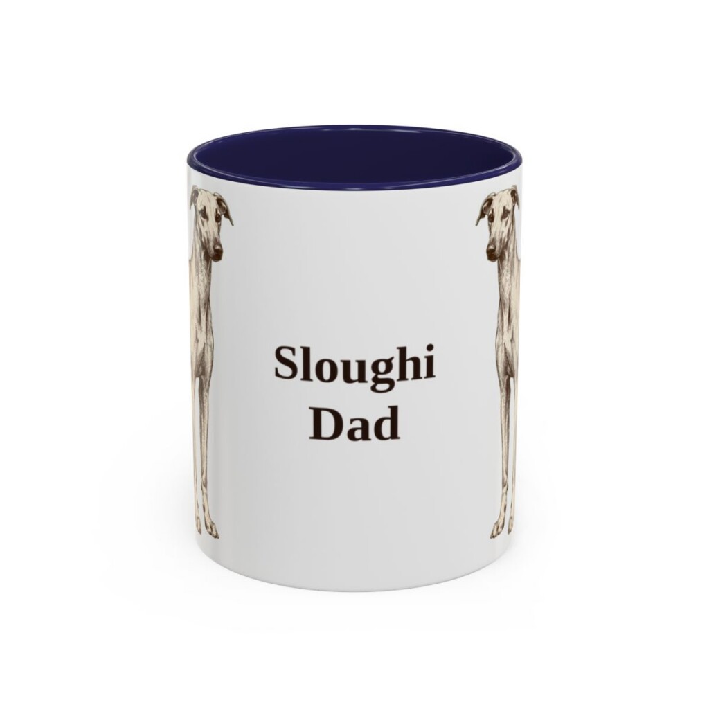 11oz-sloughi-mug-dad-navy 11oz Sloughi Dog Dad Mug, Navy, front view