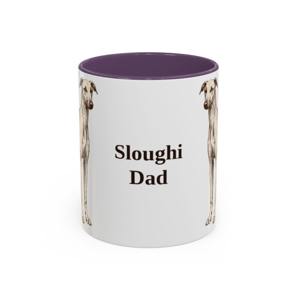 11oz-sloughi-mug-dad-purple 11oz Sloughi Dog Dad Mug, Purple, front view