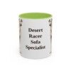 11oz Funny Sloughi Mug, Light Green, front view