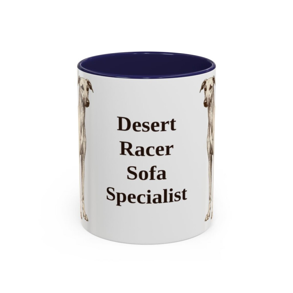 11oz Funny Sloughi Mug, Navy, front view