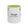 11oz Sloughi Latin Mug, Light Green, front view