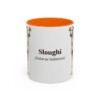 11oz Sloughi Latin Mug, Orange, front view