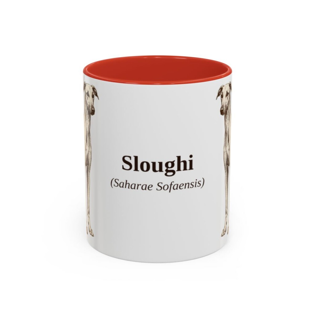 11oz Sloughi Latin Mug, Red, front view