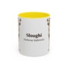 11oz Sloughi Latin Mug, Yellow, front view