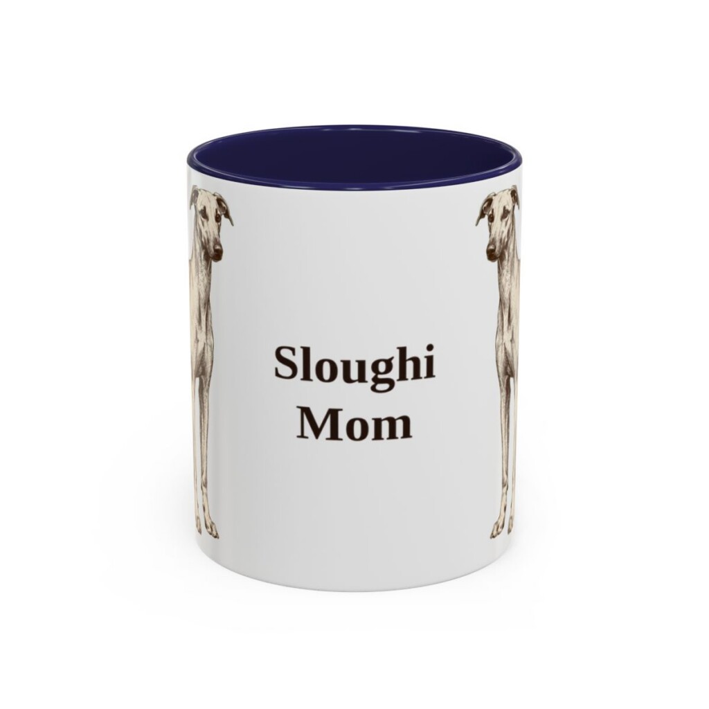 11oz Sloughi Dog Mom Mug, Navy, front view