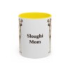 11oz Sloughi Dog Mom Mug, Yellow, front view