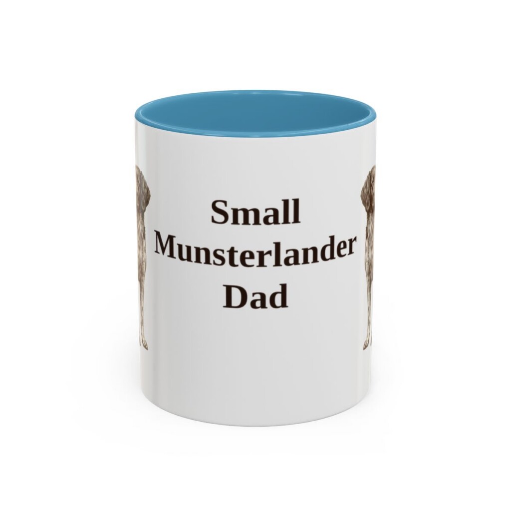 11oz Small Munsterlander Dog Dad Mug, Light Blue, front view