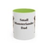 11oz Small Munsterlander Dog Dad Mug, Light Green, front view