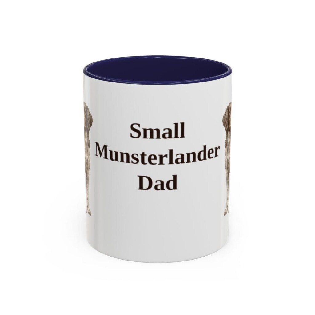 11oz Small Munsterlander Dog Dad Mug, Navy, front view