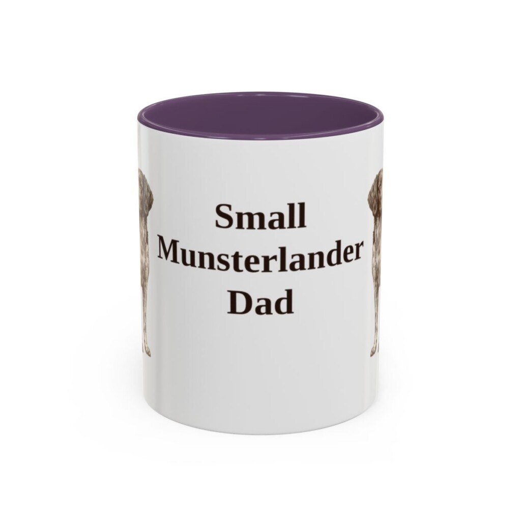 11oz Small Munsterlander Dog Dad Mug, Purple, front view