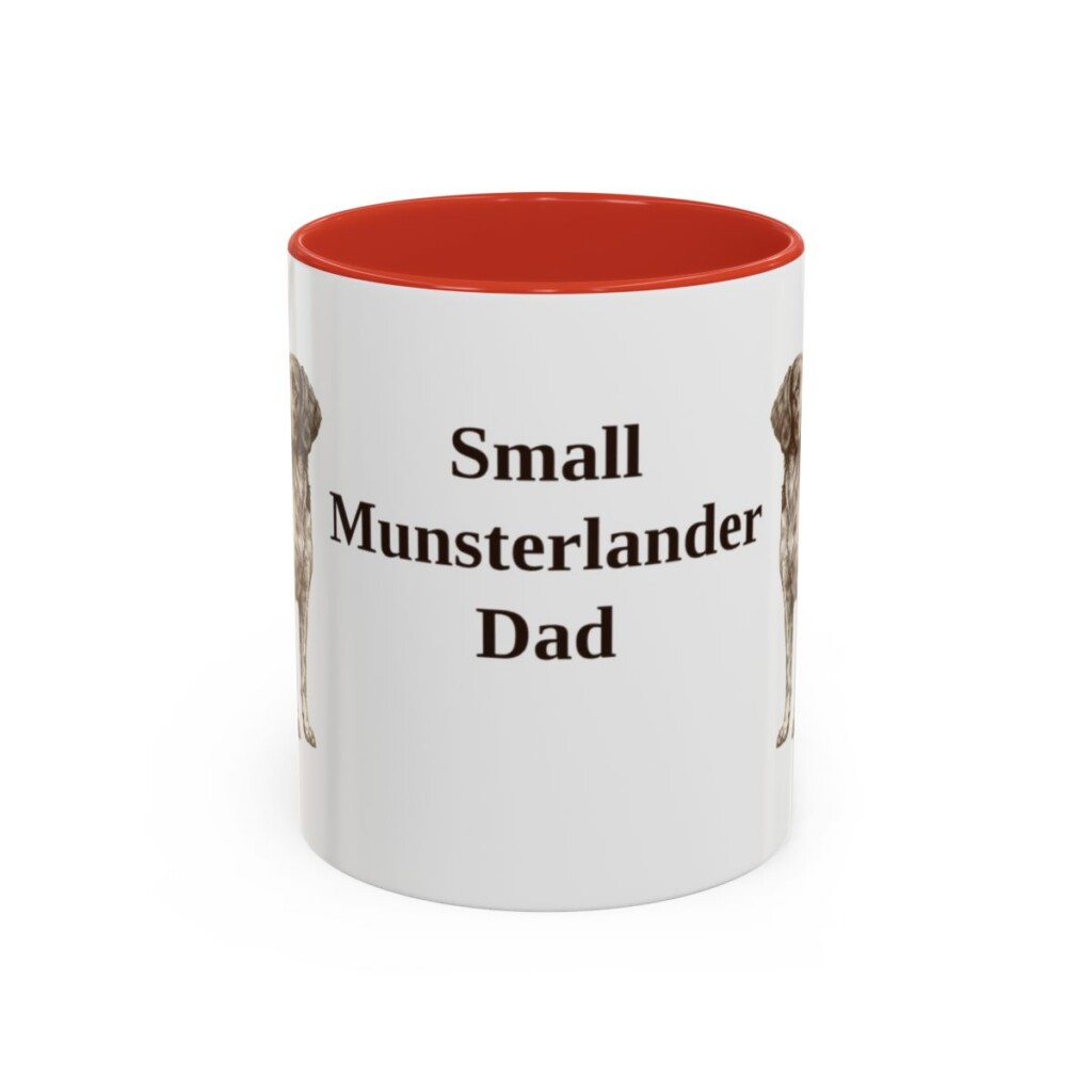 11oz Small Munsterlander Dog Dad Mug, Red, front view
