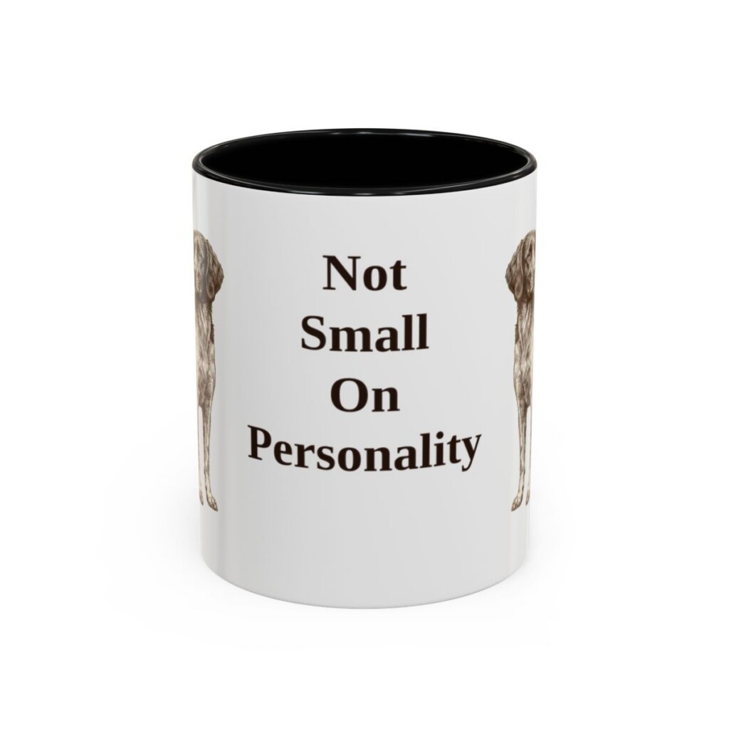 11oz Funny Small Munsterlander Mug, Black, front view