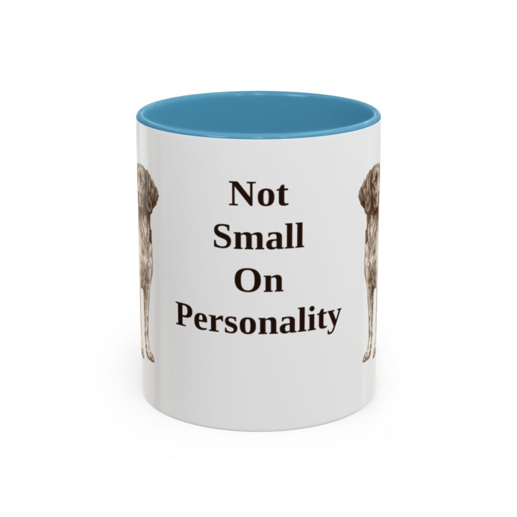 11oz Funny Small Munsterlander Mug, Light Blue, front view