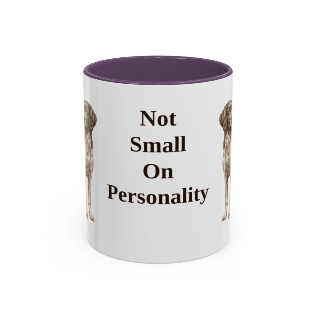 11oz Funny Small Munsterlander Mug, Purple, front view