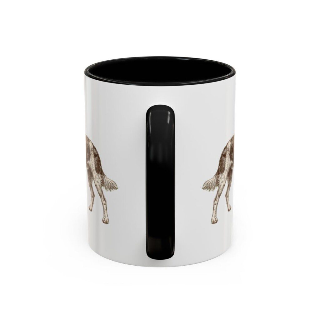11oz Small Munsterlander Latin Mug, Black, back view