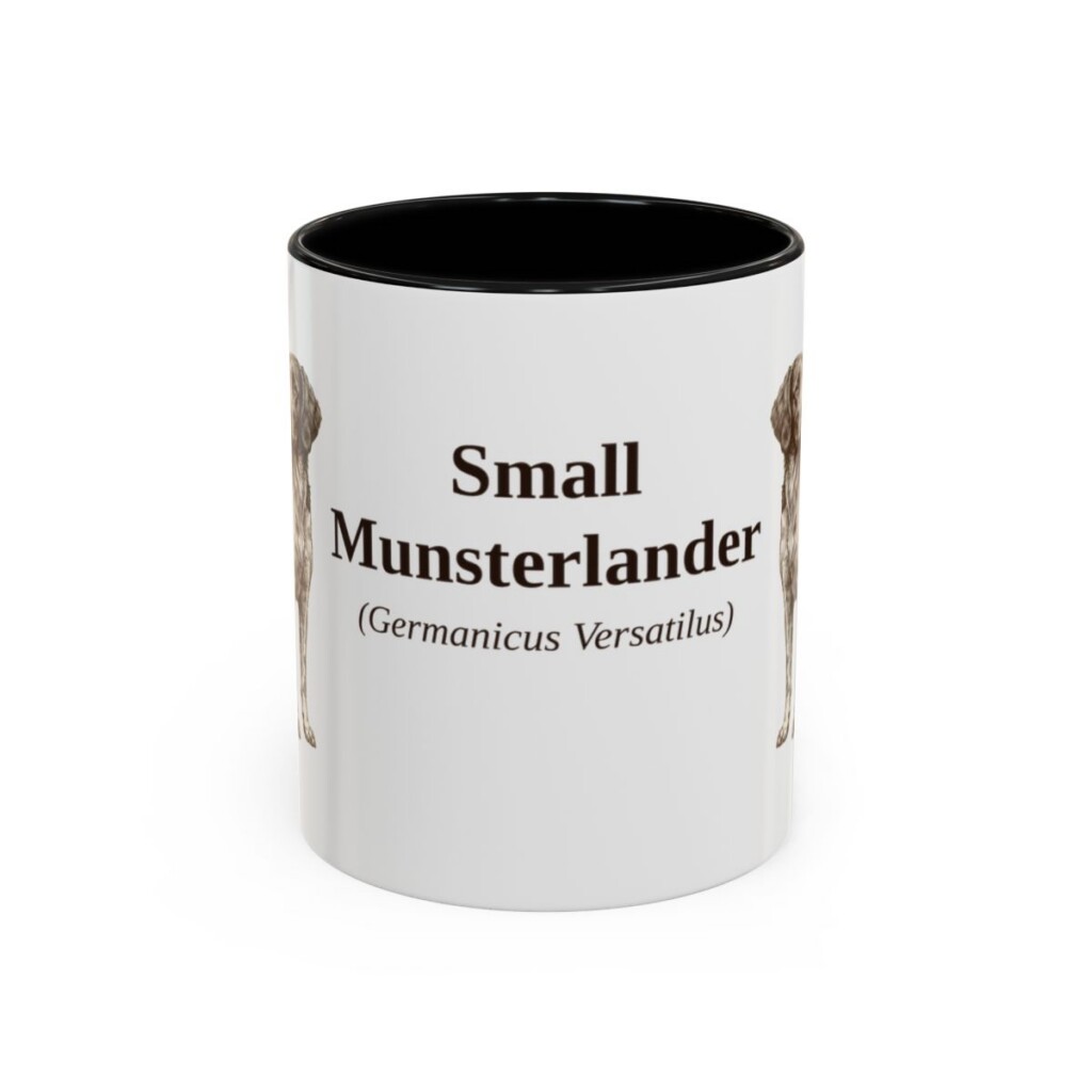 11oz Small Munsterlander Latin Mug, Black, front view