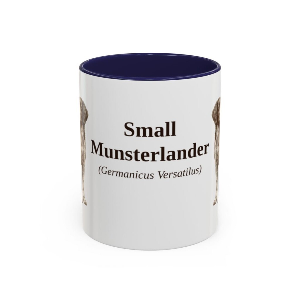 11oz Small Munsterlander Latin Mug, Navy, front view