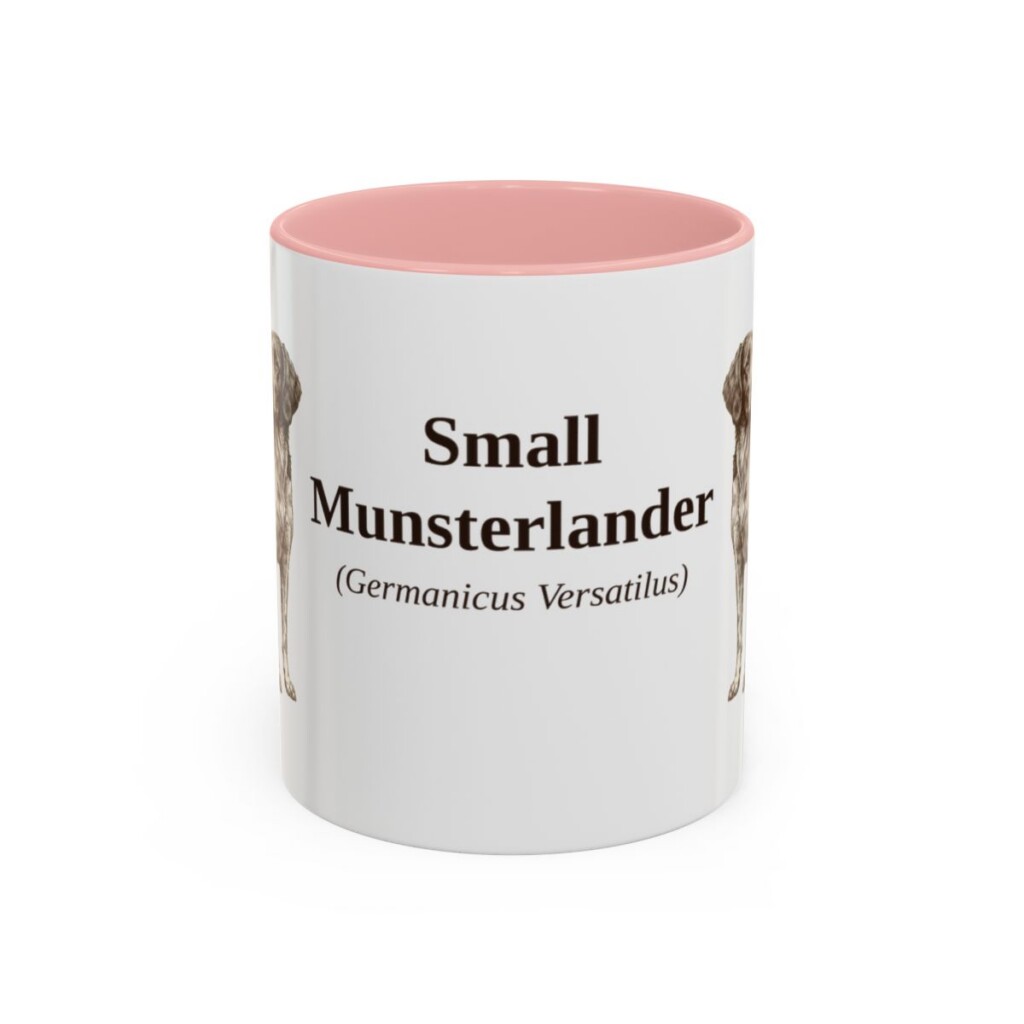 11oz Small Munsterlander Latin Mug, Pink, front view