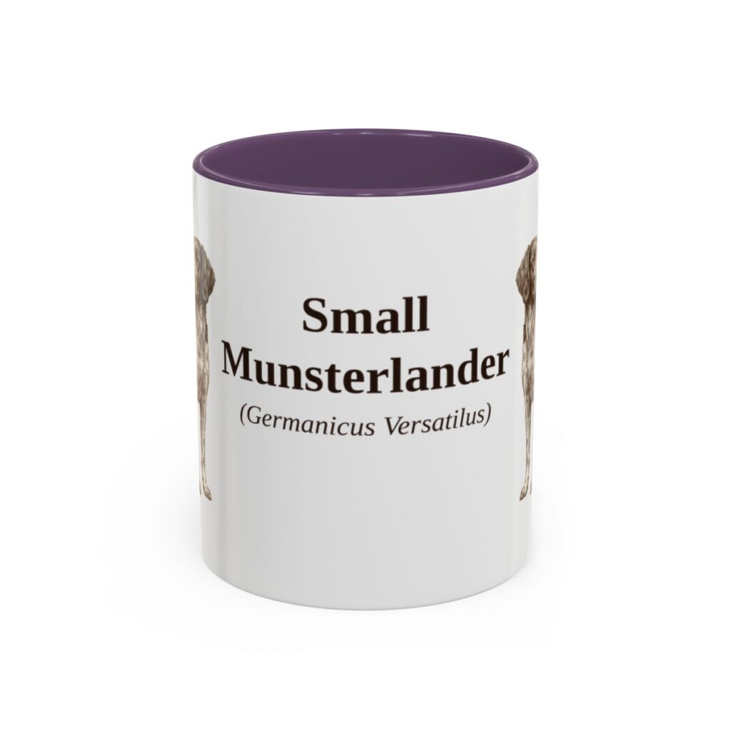 11oz Small Munsterlander Latin Mug, Purple, front view