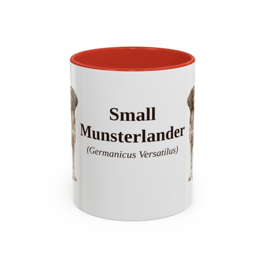11oz Small Munsterlander Latin Mug, Red, front view
