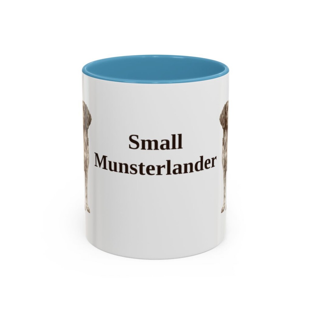 11oz Small Munsterlander Mug, Light Blue, front view